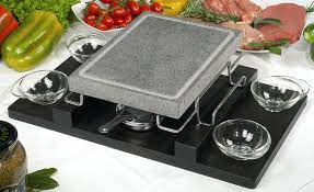 03580000PPV.jpg ILSA - VOLCANIC STONE 21x29 CM WITH 18/10 ST/ST SUPPORT AND W/TRAY 29x48 CM SET OF 9 - Image 1