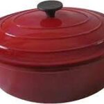 ILSA - RED ENAMELLED CAST IRON OVAL CASSEROLE 27x33 CM - 6 L
