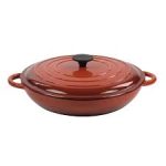 ILSA - RED ENAMELLED CAST IRON ROUND SHALLOW CASSEROLE 31 CM - 3.5 L