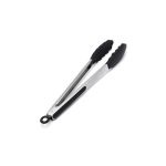 NOV - INOX TONG WITH SILICON END BLACK 27 CM