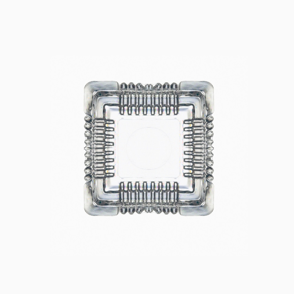 10-060.jpg *DISCONTINUED - GNOV - SQUARE GLASS ASHTRAY DIAMOND - Image 1