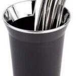 APS - CUTLERY/TRASH TABLE BIN ST/ST BLACK 15 CM