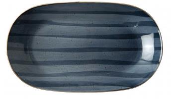 53.50019.jpg *DISCONTINUED - PORLINE - BLUE OVAL DEEP TRAY 17 x 29 CM - Image 1