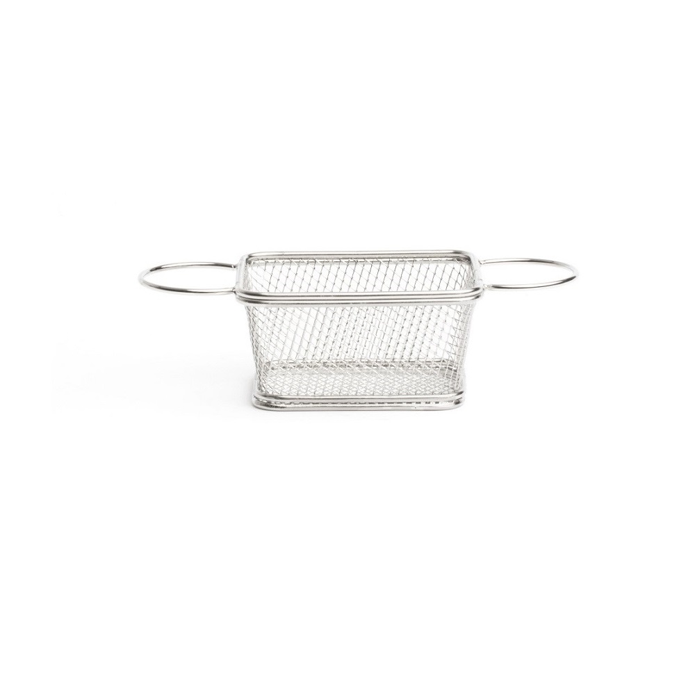 7489.jpg COMAS - SQUARE BASKET WITH HANDLES ST/ST 11 x 9 x 5.5 CM SILVER - Image 1