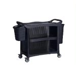 PH - BLACK THREE LEVEL DINING TROLLEY 140 x 53 x 94 CM CLOSED THREE SIDES