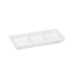 *DISCONTINUED - ESPIEL - TRIPLE DIVIDED DISH WHITE PORCELAIN 15 x 6.5 CM