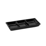 *DISCONTINUED - ESPIEL - TRIPLE DIVIDED DISH BLACK PORCELAIN 15 x 6.5 CM