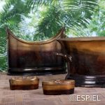 ESPIEL - BRONZE ALUMINIUM WINDPROOF ASHTRAY OVAL 11 x 8 CM - Image 4