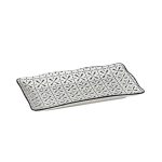 *DISCONTINUED - ESPIEL - LAYLA RECTANGULAR PLATE BLACK/WHITE 18 x 10.5 CM