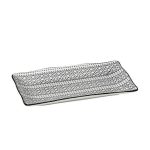 *DISCONTINUED - ESPIEL - CHARLOTTE RECTANGULAR PLATE BLACK/WHITE 18 x 10.5 CM