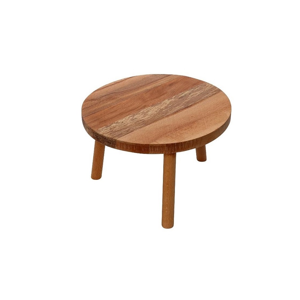 KOP214.jpg ESPIEL - ROUND WOODEN STAND WITH FEET 15 x 15 x 10 CM - Image 1