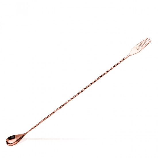 L0015.jpg LUMIAN - TRIDENT FORK BAR SPOON 40 CM COPPER - Image 1