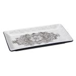 *DISCONTINUED - ESPIEL - LIS RECTANGULAR PLATTER 25 x 14 CM BLACK/WHITE DESIGN