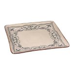 *DISCONTINUED - ESPIEL - LIS SQUARE PLATE 27 CM BEIGE DESIGN