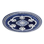 *DISCONTINUED - ESPIEL - LIS ROUND PLATE 27 CM BLUE DESIGN