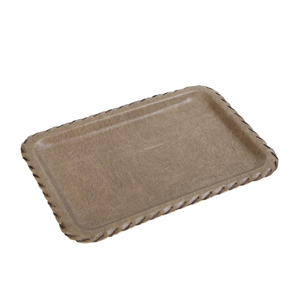 LTC3646.jpg ESPIEL - RECTANGULAR LEATHER TRAY BEIGE 47 x 37 CM - Image 1