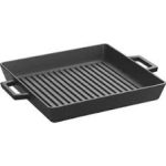 CAST IRON GRILL PAN 26 x 26 CM INTEGRAL METAL HANDLES