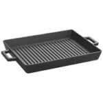 CAST IRON GRILL PAN 26 x 32 CM INTEGRAL METAL HANDLES