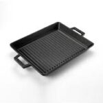 CAST IRON GRILL PAN 26 x 45 CM INTEGRAL METAL HANDLES