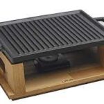 CAST IRON HOT PLATE WITH WOODEN SERVICE STAND 30x22 CM