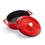 CAST IRON OVAL POT 21 x 25 CM / 3.20 LT RED