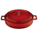 CAST IRON LOW CASSEROLE 24 x 7.5 CM / 2.5 LT RED