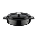 CAST IRON LOW CASSEROLE 28 x 8 CM / 3.5 LT BLACK