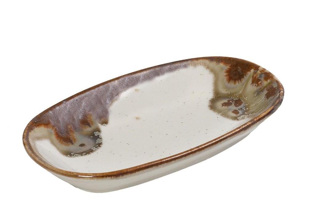 OWQ113K6.jpg *DISCONTINUED - ESPIEL - REACT. BEIGE ESSENTIALS OVAL PLATE 19.5 x 10.5 CM - Image 1