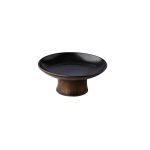 RAW - GOLD FOOTED BLACK SATIN PLATE 20.3 x 8.7 CM