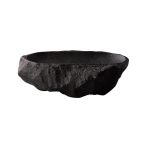 RAW - BLACK OVAL FLAT STONE 23 x 15 x 6.5 CM