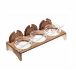 LEONE - ACACIA BASE WITH JAM HOLDER x 3 / 29.5 x 12.5 x 5 CM