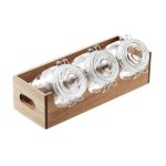 LEONE - GLASS JAR HOLDER 40 x 14 x 11 CM INCLUDING JARS