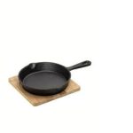 ESPIEL - CAST IRON ROUND SKILLET 16 CM WITH WOOD BOARD