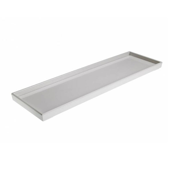 T8153.jpg LEONE - WHITE MELAMINE RECTANGULAR TRAY 57 x 17 x 2.5 CM - Image 1