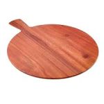 LEONE - MELAMINE PIZZA PLATE WOOD 36 CM WITH HANDLE