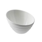 LEONE - WHITE MELAMINE SLANTED SALAD BOWL 17.8 x 11.5 CM / 750 ML