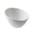 LEONE - WHITE MELAMINE SLANTED SALAD BOWL 28 x 10 CM / 2.5 LT