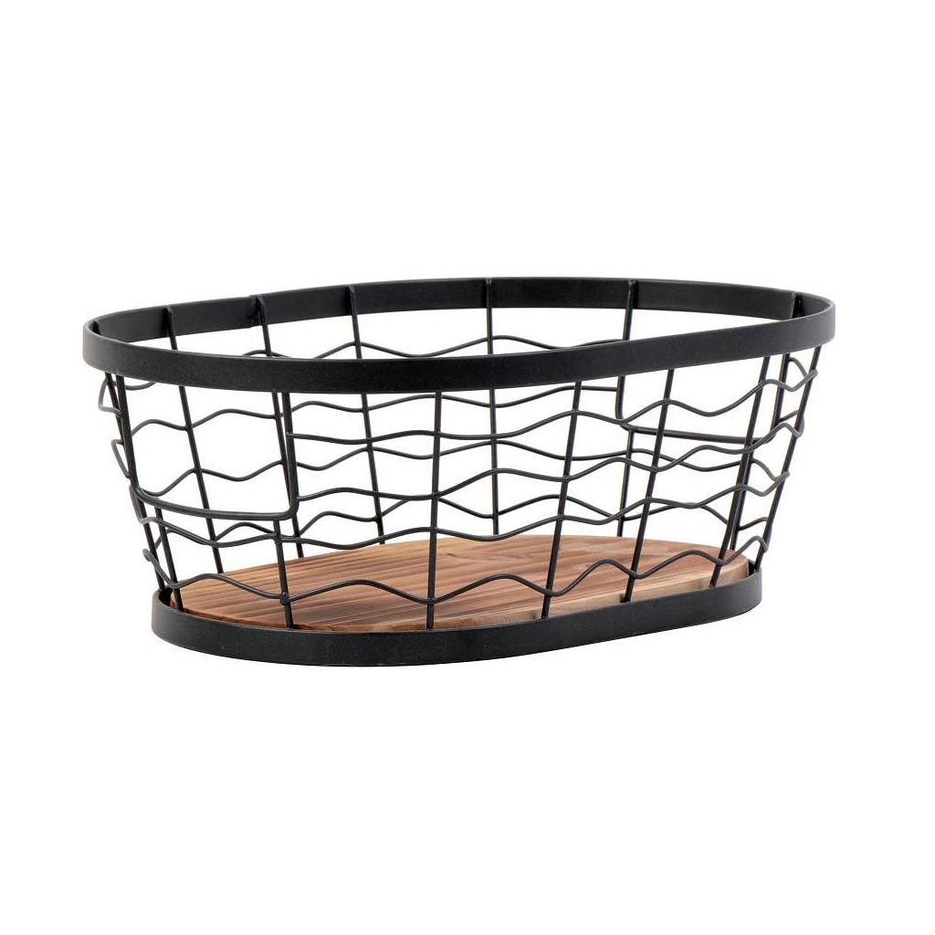 TAK110.jpg ESPIEL - BREAD BASKET METAL BLACK 26 x 16 x 9 CM - Image 1