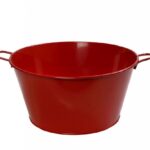 ESPIEL - METAL OVAL CHAMPGANE BUCKET RED 36 CM