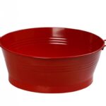 ESPIEL - METAL OVAL CHAMPGANE BUCKET RED 47 CM