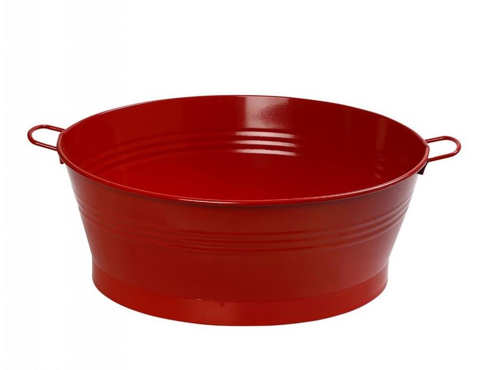 TEM125.jpg ESPIEL - METAL OVAL CHAMPGANE BUCKET RED 47 CM - Image 1