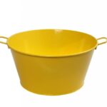 ESPIEL - METAL OVAL CHAMPGANE BUCKET YELLOW 36 CM