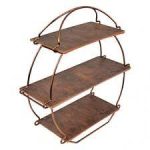 DALEBROOK - RUSTIC WOOD  COPPER TEA STAND 36 x 13.5 x 38.5 CM 3 TIER