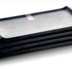 GC - RECTANGULAR STRIPED MELAMINE BLACK 40x15x2 CM
