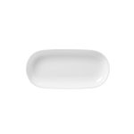 DOT - WHITE OVAL  PLATTER 25 x 12 CM