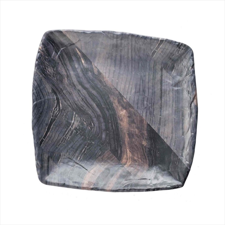 10022.jpg TC - BARNWOOD MELAMINE SQUARE PLATE 30 x 30 CM - Image 1