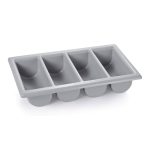 WAS - GN 1/1 CUTLERY TRAY WITH 4 COMPARTMENTS GREY