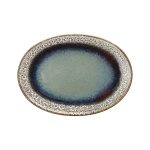 TOGNANA - BLOOM BLUE AND BROWN OVAL PLATE 30 CM