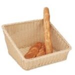 SUNNEX - POLYPROPYLENE RATTAN BREAD BASKET 43 x 43 x 24 CM / DARK BROWN