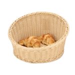 SUNNEX - POLYPROPYLENE RATTAN BASKET ROUND SLANTING SHAPE 36 CM DARK BROWN